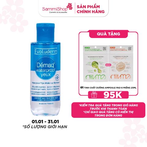 Evoluderm Nước tẩy trang mắt môi tác động kép 150ml