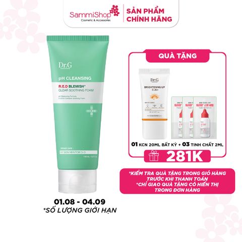 01.08 - 04.09 APP-WEB Dr.G Sữa rửa mặt pH Cleansing R.E.D Blemish Clear Soothing Foam 150ml