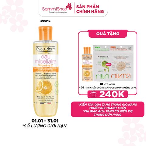 01.01 - 31.01 Evoluderm Nước tẩy trang Vitamin C 500ml