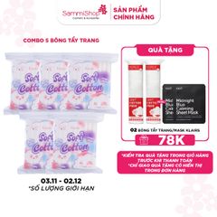 APP-WEB 03.11 - 02.12 COMBO 5 Horus Bông Tẩy Trang Cao Cấp Rectangular Soft Cotton Pad 200 Pads