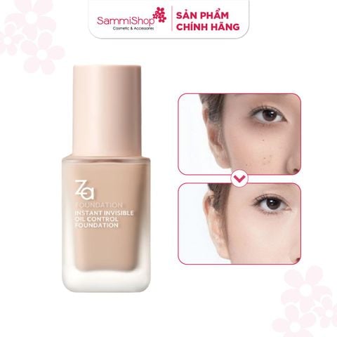 ZA Kem Nền Instant Invisible Oil Control Foundation 25ml