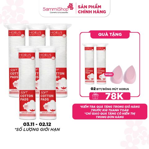 APP-WEB 03.11 - 02.12 COMBO 5 Horus Bông tẩy trang Soft Cotton Pads 120 pads