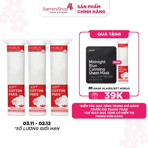 APP-WEB 03.11 - 02.12 COMBO 3 Horus Bông tẩy trang Soft Cotton Pads 120 pads