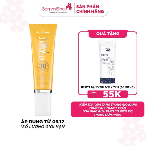 M.Asam Kem chống nắng dưỡng da Vitamin C Protect Protective Fluid SPF 30 50ml