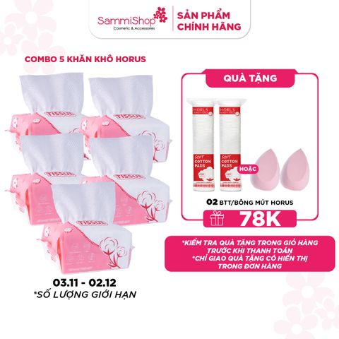 APP-WEB 03.11 - 02.12 COMBO 5 Horus Khăn khô đa năng Soft Cotton Tissue 80pcs