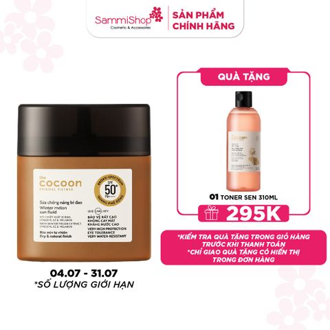 04.07-31.07 Cocoon Sữa chống nắng bí đao Winter Melon Sun Fluid 50ml