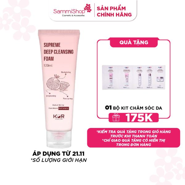 Kor Sữa rửa mặt sạch sâu Supreme deep cleansing foam 100ml