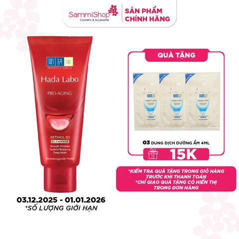 APP + WEB 3.12 - 1.1 Hadalabo Kem rửa mặt Pro-Aging Retinol B3 Cleanser 80g