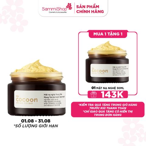 01.08 -31.08  Cocoon Mặt nạ nghệ Hưng Yên Turmeric Face Mask 30ml