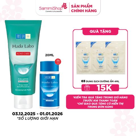 APP + WEB 3.12 - 1.1 Hadalabo Sữa rửa mặt Acne Care Calming Cleanser 80g + quà