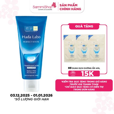 APP + WEB 3.12 - 1.1 HadaLabo Kem rửa mặt Perfect White  Tranexamic Acid Cleanser 80g