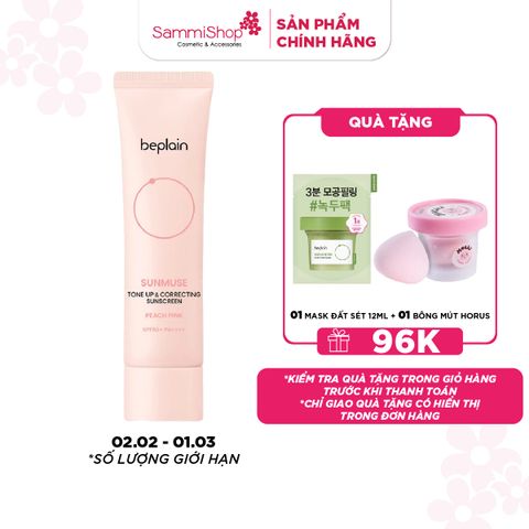 APP+WEB 02.02 - 01.03 Beplain Kem chống nắng Sunmuse Tone Up & Correcting Sunscreen Peach Pink SPF50+ PA++++ 50ml