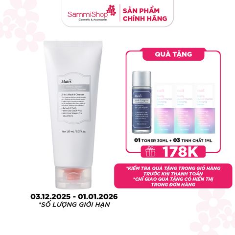 APP + WEB 3.12 - 1.1 Dear, Klairs Sữa rửa mặt Freshly Juiced Vitamin Mask Cleanser 150ml