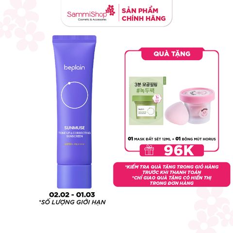 APP+WEB 02.02 - 01.03 Beplain Kem chống nắng Sunmuse Tone-Up & Correcting Sunscreen SPF50+ PA++++ 50ml (IP04) ver 2