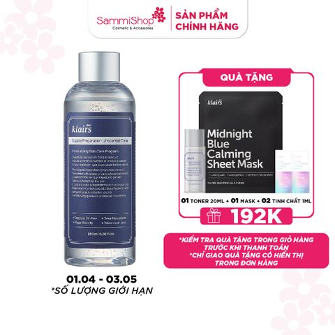 APP-WEB 01.04 - 03.05 Dear, Klairs nước hoa hồng Supple Preparation Unscented Toner 180ml