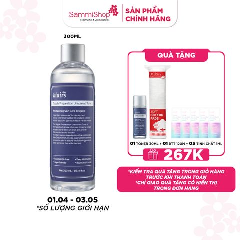 APP-WEB 01.04 - 03.05 Dear, Klairs nước hoa hồng Supple Preparation Unscented Toner 300ml