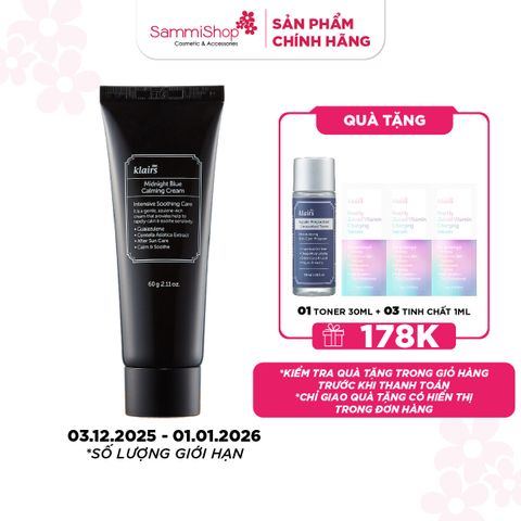 APP + WEB 3.12 - 1.1 Dear, Klairs Kem dưỡng Midnight Blue Calming Cream 60g