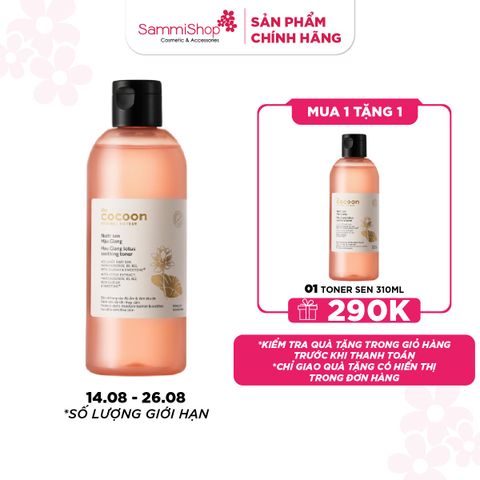 14.08 - 26.08 Cocoon Nước Sen Hậu Giang Lotus Soothing Toner 310ml