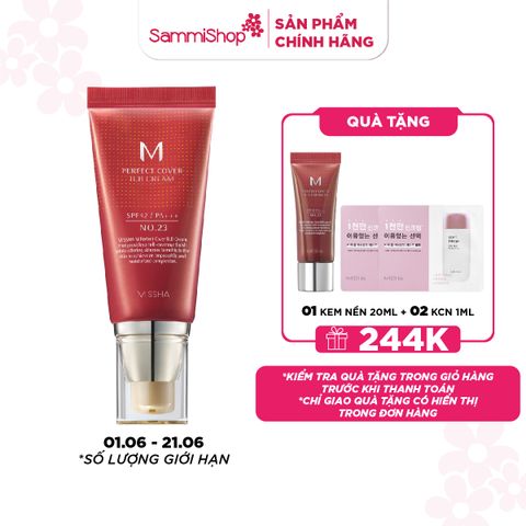 01.06-21.06 MEGA SALE Missha Kem nền M Perfect Cover BB Cream EX SPF42 PA+++ 50ml