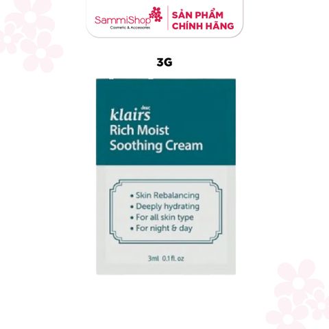[HÀNG TẶNG KHÔNG BÁN] QT Dear, Klairs Nước hoa hồng Supple Preparation Unscented Toner 20ml và 3 Sachet QT Dear, Klairs kem dưỡng Rich Moist Soothing Cream 3g