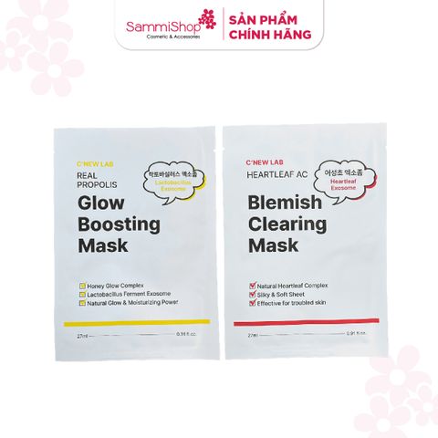 [HÀNG TẶNG KHÔNG BÁN] 1 QT C'New Lab Mặt nạ Heartleaf AC Blemish Clearing Mask 27ml (IP02) HOẶC 1 QT C'New Lab Mặt nạ Real Propplis Glow Boosting Mask 27ml (IP02)