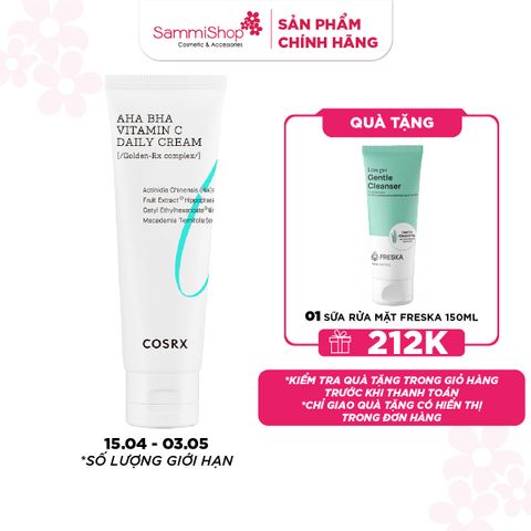 COSRX Kem dưỡng Refresh AHA BHA Vitamin C Daily Cream 50ml