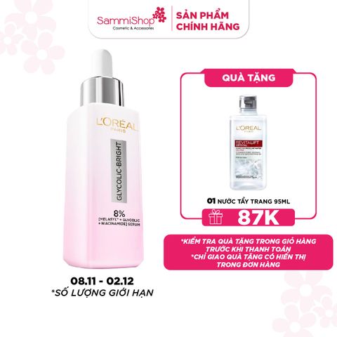 Loreal Dưỡng chất Glycolic-Bright Anti-dark Spot Brightening Serum 30ml