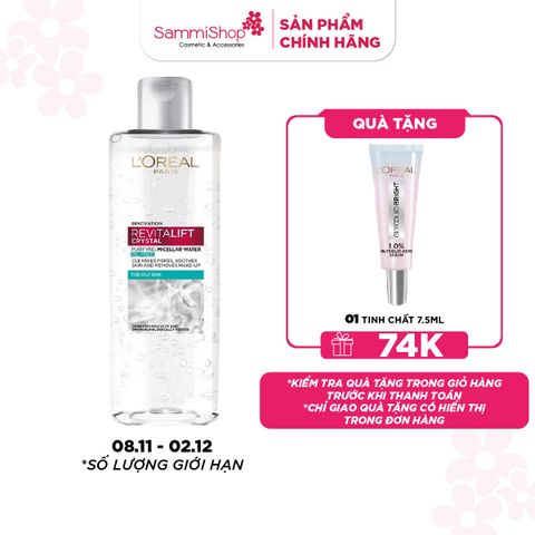 Loreal Nước tẩy trang Revitalift Crystal Puriying Micellar Water 400ml