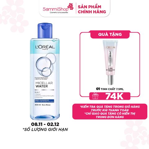 Loreal Micellar Water 3-in-1 Deep Cleansing Even For Sensitive Skin 400ml