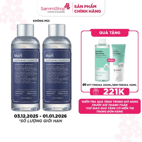 COMBO 03.12 - 01.01 COMBO 2 Dear, Klairs nước hoa hồng Supple Preparation 180ml