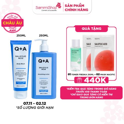 7.11-2.12 COMBO Q+A Sữa tắm 250ml bất kỳ + Q+A Sữa dưỡng 250ml bất kỳ