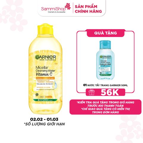 APP+WEB 02.02 - 01.03 Garnier Nước tẩy trang Micellar Cleansing Water Vitamin C 400ml