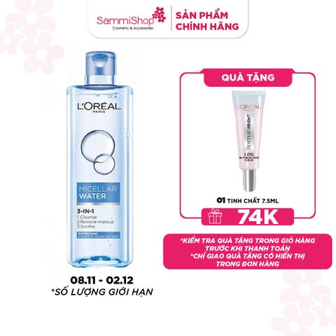 Loreal Micellar Water 3-in-1 Refreshing Even For Sensitive Skin 400ml
