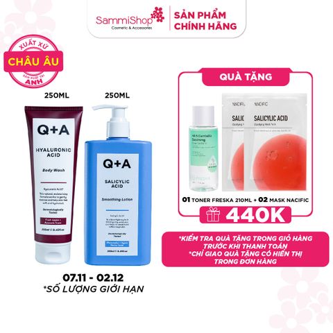 7.11-2.12 COMBO Q+A Sữa tắm 250ml bất kỳ + Q+A Sữa dưỡng 250ml bất kỳ