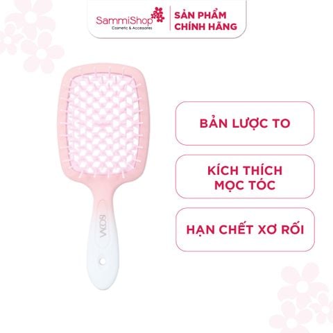 Vacosi Lược Gỡ Rối Hollow Out Paddle Detangler Pink_C20-H