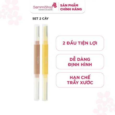 Vacosi Set dao cạo mày 2 đầu, vàng nâu DC17 Dual-End Eyebrow Razor, Autumn Pack