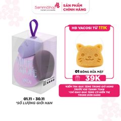 Vacosi Set 3 Bông Vát Xéo Đôi Tím Versatile Makeup Blender Set - Dewberry Bp43