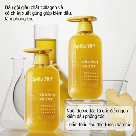 Spes Dầu gội Ginger Collagen Shampoo Oil Control And Volumizing 500ml