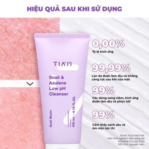 Tia'm Sữa rửa mặt Snail & Azulene Low Ph Cleanser 200ml