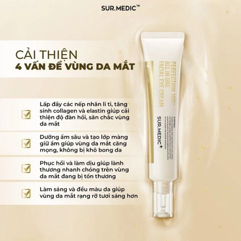 Sur.Medic+ Kem dưỡng mắt Perfection 100Tm All In One Facial Eye Cream 35ml