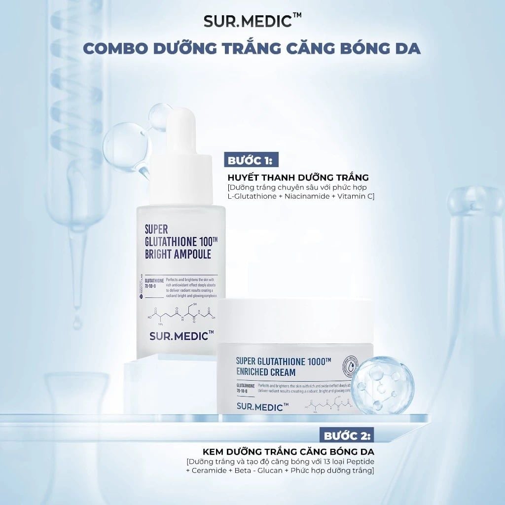 sur medic+ super glutathione 100tm bright ampoule Sur.Medic+ Huyết thanh truyền trắng Super Glutathione 100tm Bright Ampoule  32mlSur.Medic+ Huyết thanh truyền trắng Super Glutathione 100tm Bright Amp  – SammiShop