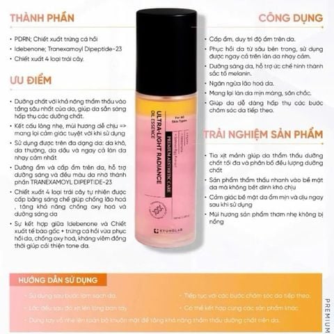 Kyung Lab Tinh chất dưỡng da Ultra Light Radiance Oil Essence 100ml