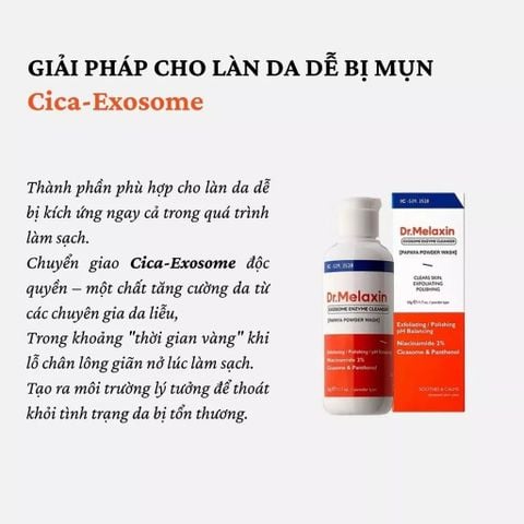 Dr. Melaxin Sữa rửa mặt Exosome Enzyme Cleanser (Papaya Power Wash- dạng bột) 50g
