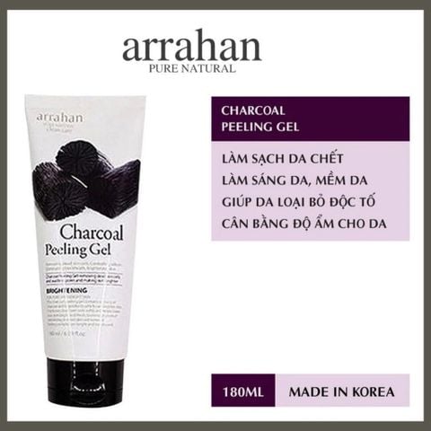 Arrahan Tẩy tế bào da chết Charcoal White Peeling Gel 180ml