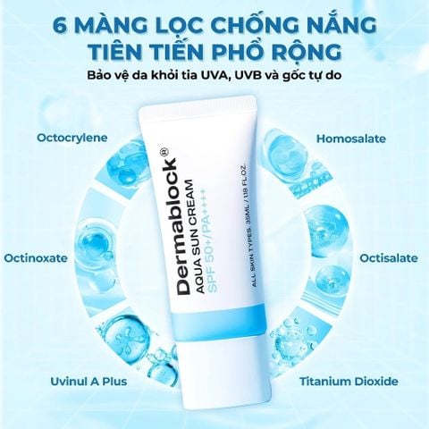 Dermablock Kem chống nắng Aqua Sun Cream SPF50+PA++++ 35ml
