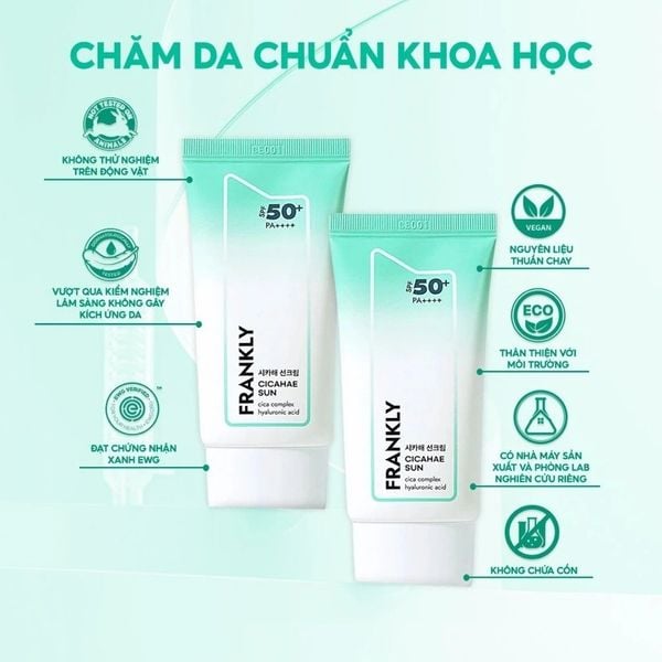 Frankly Kem chống nắng Cicahae Suncreen SPF50+ 50ml