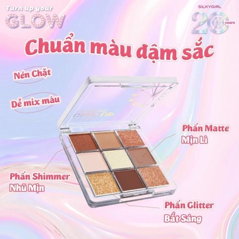 Silkygirl Bảng phấn mắt 9 ô Glow Up 9-Color Palette 7.2g