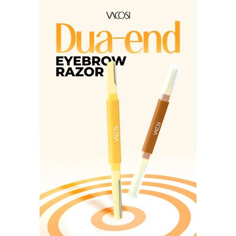 Vacosi Set dao cạo mày 2 đầu, vàng nâu DC17 Dual-End Eyebrow Razor, Autumn Pack
