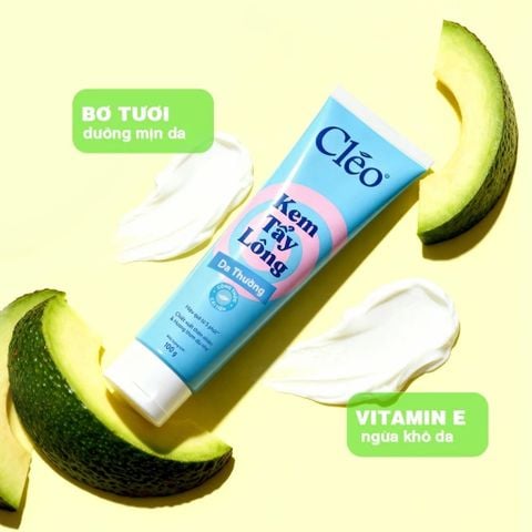 Combo Cleo Kem Tẩy Lông Da Thường Hair Removal Cream Normal Skin 50g + TTBC Yogurt Strawberry 40g