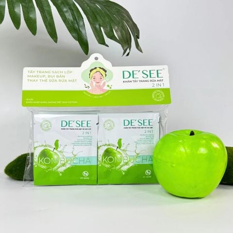 De See Khăn tẩy trang rửa mặt 2in1 10 gói